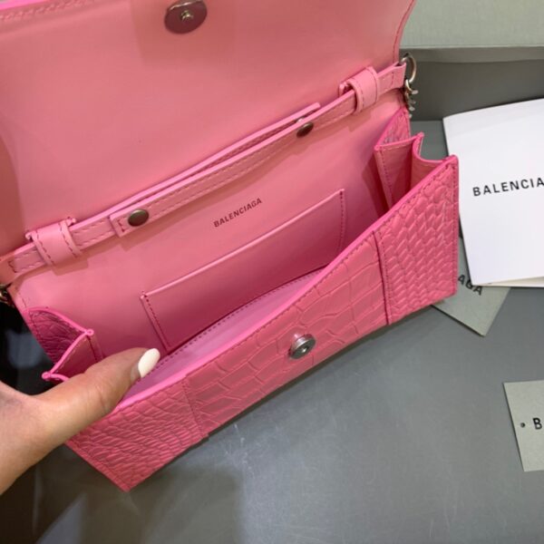 Balenciaga Hourglass Wallet On Chain in Pink, For Women, Women's Bags 9in/23cm