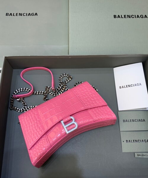 Balenciaga Hourglass Wallet On Chain in Pink, For Women, Women's Bags 9in/23cm