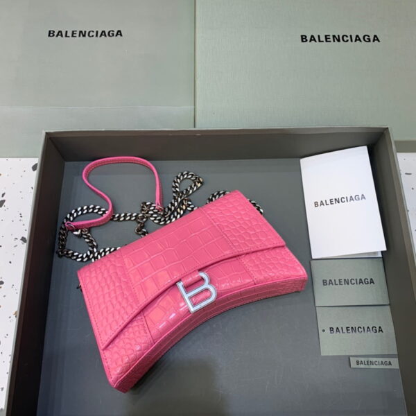 Balenciaga Hourglass Wallet On Chain in Pink, For Women, Women's Bags 9in/23cm