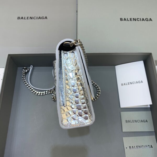 Balenciaga Hourglass Wallet On Chain in Sliver, For Women, Women's Bags 9in/23cm