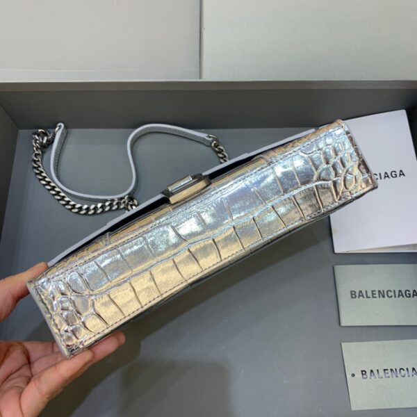 Balenciaga Hourglass Wallet On Chain in Sliver, For Women, Women's Bags 9in/23cm