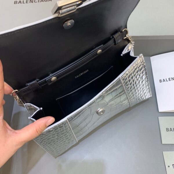 Balenciaga Hourglass Wallet On Chain in Sliver, For Women, Women's Bags 9in/23cm