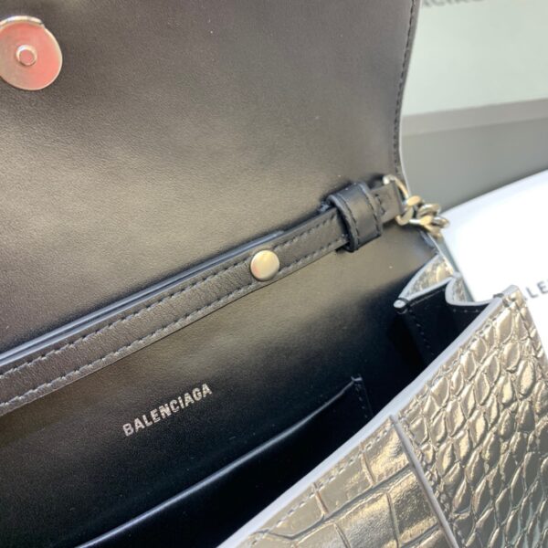 Balenciaga Hourglass Wallet On Chain in Sliver, For Women, Women's Bags 9in/23cm