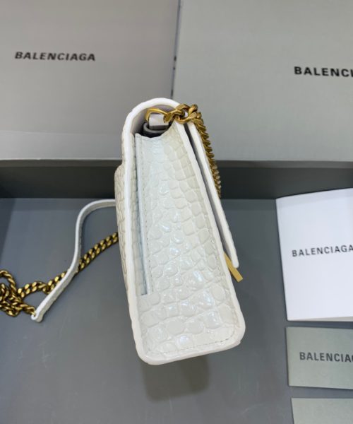 Balenciaga Hourglass Wallet On Chain in White, For Women, Women's Bags 9in/23cm