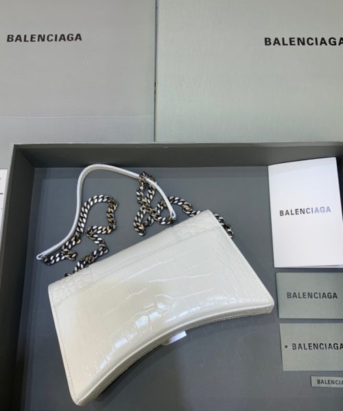 Balenciaga Hourglass Wallet On Chain in White, For Women, Women's Bags 9in/23cm