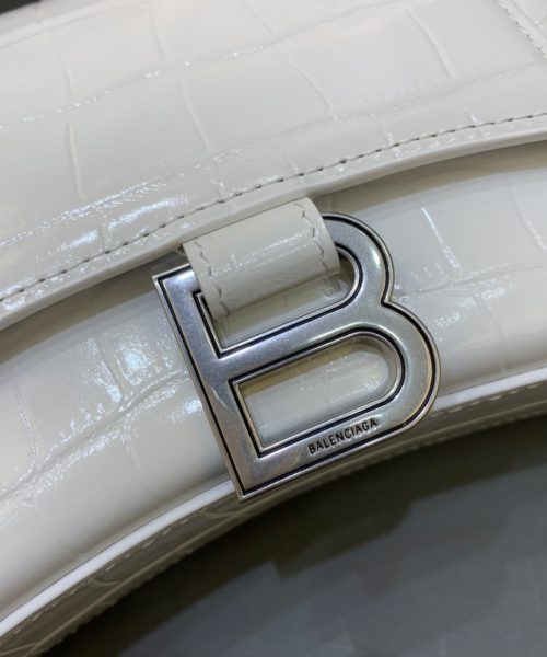 Balenciaga Hourglass Wallet On Chain in White, For Women, Women's Bags 9in/23cm