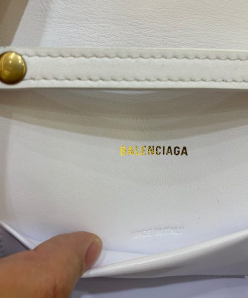 Balenciaga Hourglass Wallet On Chain in White, For Women, Women's Bags 9in/23cm