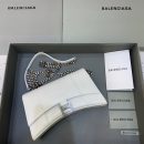 Balenciaga Hourglass Wallet On Chain in White, For Women, Women's Bags 9in/23cm