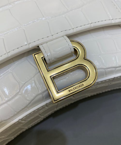 Balenciaga Hourglass Wallet On Chain in White, For Women, Women's Bags 9in/23cm