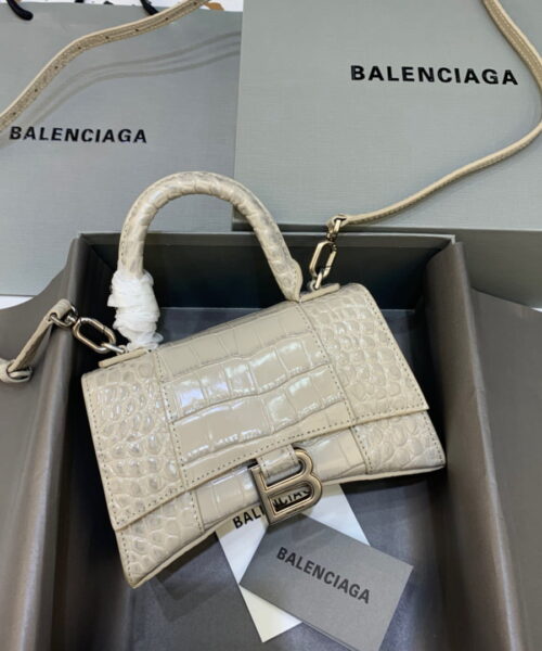 Balenciaga Hourglass XS Handbag In Beige, For Women, Women's Bags 7.4in/19cm