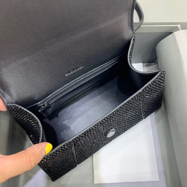 Balenciaga Hourglass XS Handbag In Black, For Women, Women's Bags 7.4in/19cm 59283328D071071