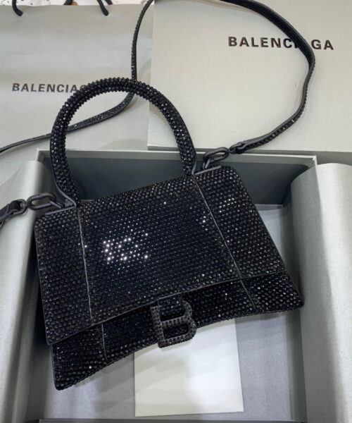 Balenciaga Hourglass XS Handbag In Black, For Women, Women's Bags 7.4in/19cm 59283328D071071