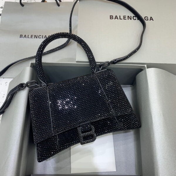 Balenciaga Hourglass XS Handbag In Black, For Women, Women's Bags 7.4in/19cm 59283328D071071