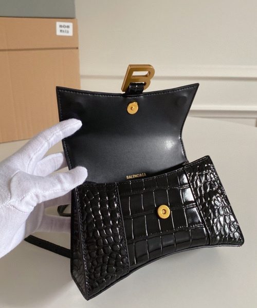 Balenciaga Hourglass XS Handbag In Black, For Women, Women’s Bags 7.4in/19cm