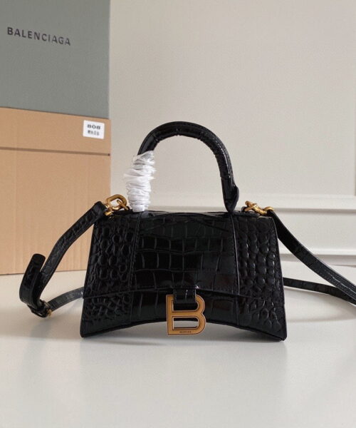 Balenciaga Hourglass XS Handbag In Black, For Women, Women’s Bags 7.4in/19cm