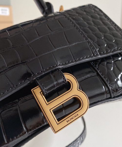 Balenciaga Hourglass XS Handbag In Black, For Women, Women’s Bags 7.4in/19cm