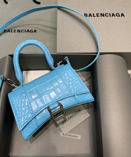 Balenciaga Hourglass XS Handbag In Blue, For Women, Women's Bags 7.4in/19cm 5928331LR6Y4624