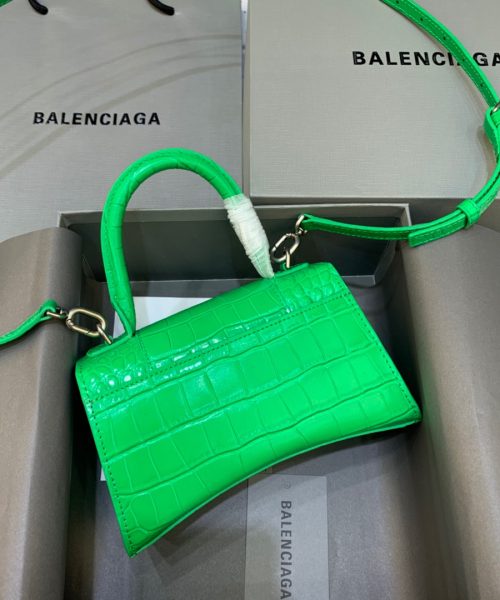Balenciaga Hourglass XS Handbag In Bright Green, For Women, Women's Bags 7.4in/19cm 5928331U6AK3809