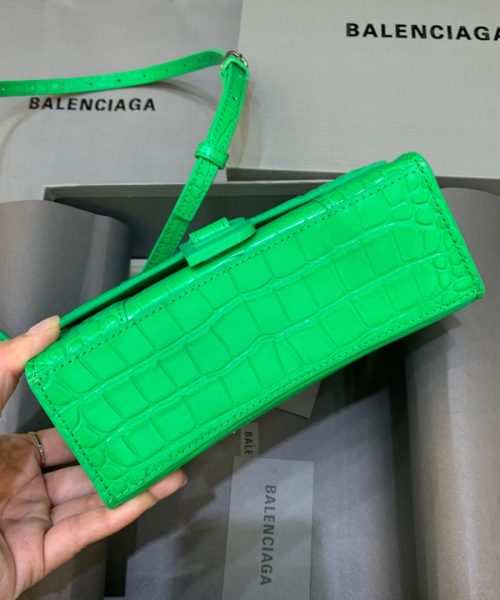Balenciaga Hourglass XS Handbag In Bright Green, For Women, Women's Bags 7.4in/19cm 5928331U6AK3809