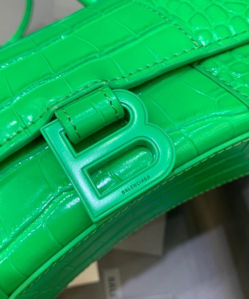 Balenciaga Hourglass XS Handbag In Bright Green, For Women, Women's Bags 7.4in/19cm 5928331U6AK3809