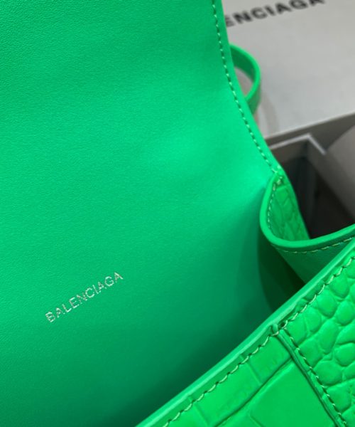 Balenciaga Hourglass XS Handbag In Bright Green, For Women, Women's Bags 7.4in/19cm 5928331U6AK3809