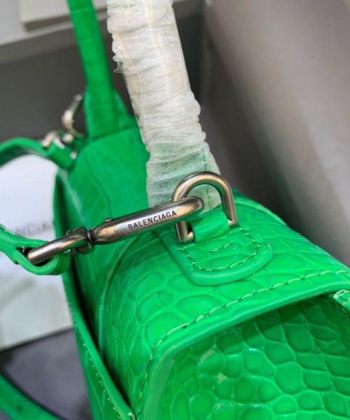 Balenciaga Hourglass XS Handbag In Bright Green, For Women, Women's Bags 7.4in/19cm 5928331U6AK3809