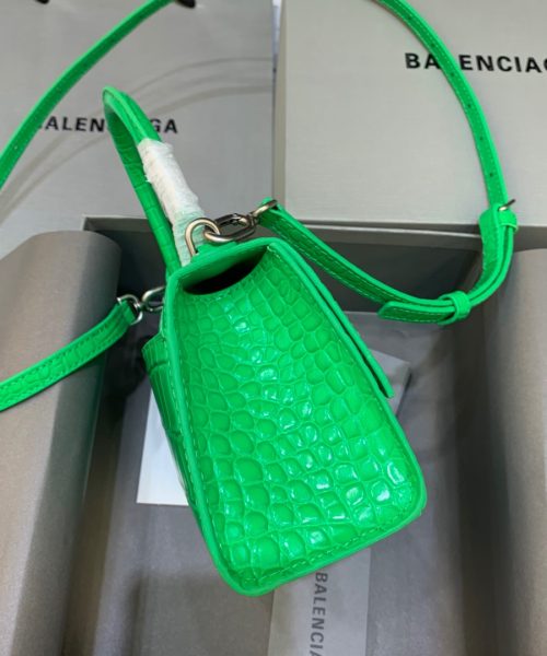 Balenciaga Hourglass XS Handbag In Bright Green, For Women, Women's Bags 7.4in/19cm 5928331U6AK3809