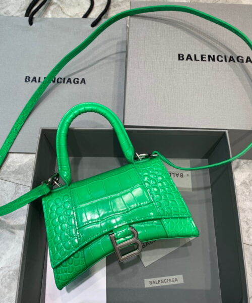 Balenciaga Hourglass XS Handbag In Bright Green, For Women, Women's Bags 7.4in/19cm