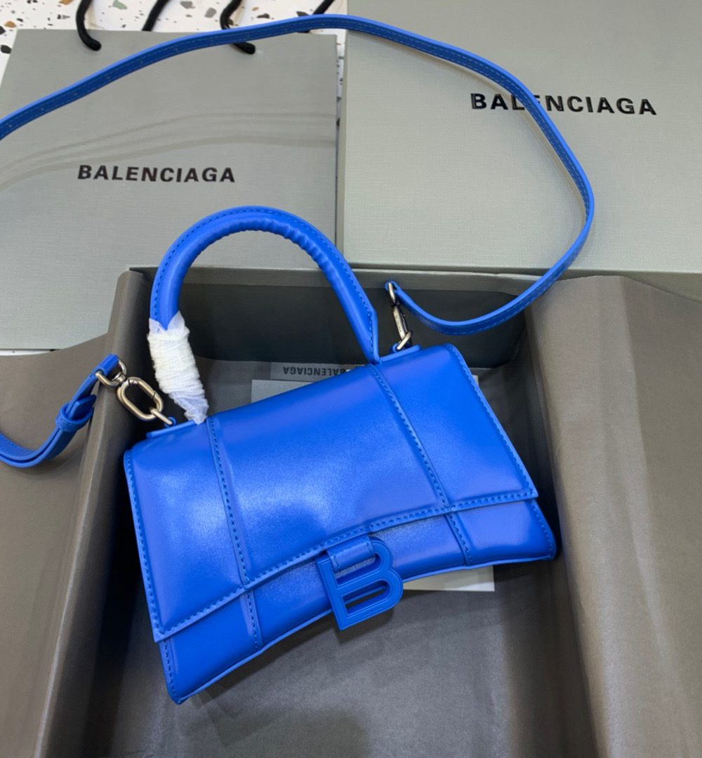Balenciaga Hourglass XS Handbag In Dark Blue, For Women, Women's Bags 7.4in/19cm