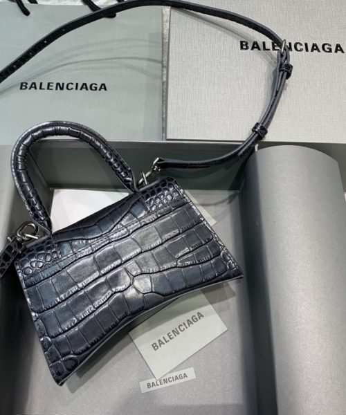 Balenciaga Hourglass XS Handbag In Dark Grey, For Women, Women's Bags 7.4in/19cm 5935461LR6Y1309