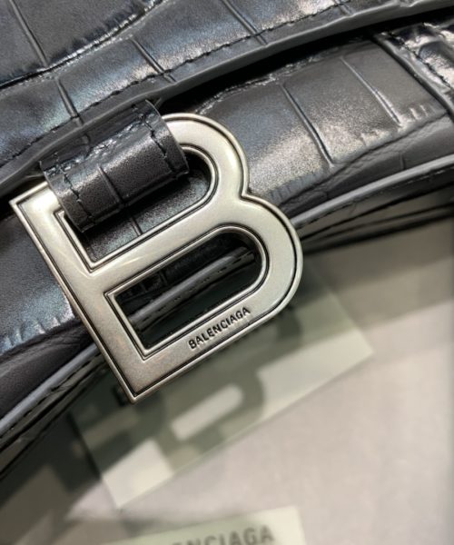 Balenciaga Hourglass XS Handbag In Dark Grey, For Women, Women's Bags 7.4in/19cm 5935461LR6Y1309