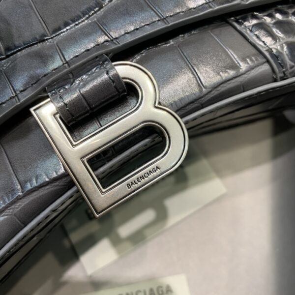 Balenciaga Hourglass XS Handbag In Dark Grey, For Women, Women's Bags 7.4in/19cm 5935461LR6Y1309