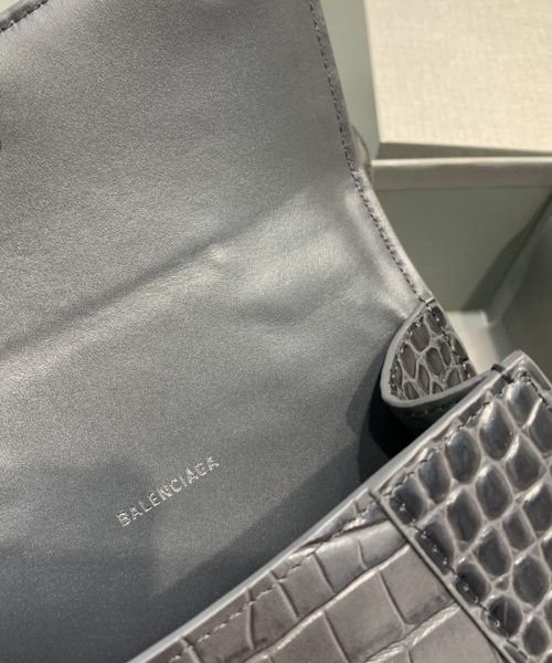 Balenciaga Hourglass XS Handbag In Dark Grey, For Women, Women's Bags 7.4in/19cm 5935461LR6Y1309