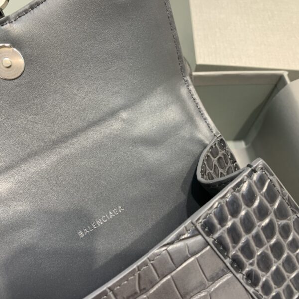 Balenciaga Hourglass XS Handbag In Dark Grey, For Women, Women's Bags 7.4in/19cm 5935461LR6Y1309