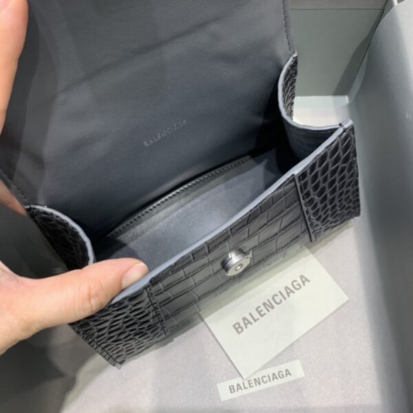 Balenciaga Hourglass XS Handbag In Dark Grey, For Women, Women's Bags 7.4in/19cm 5935461LR6Y1309