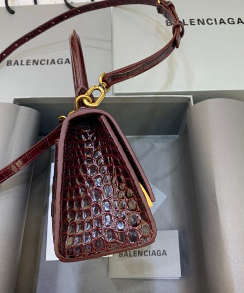 Balenciaga Hourglass XS Handbag In Dark Red, For Women, Women's Bags 7.4in/19cm