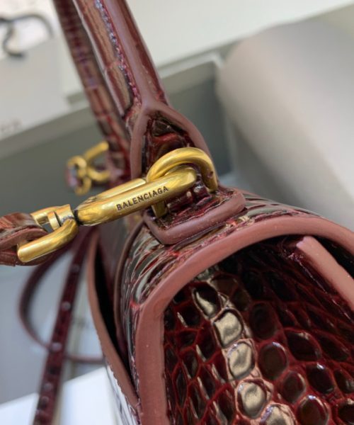 Balenciaga Hourglass XS Handbag In Dark Red, For Women, Women's Bags 7.4in/19cm