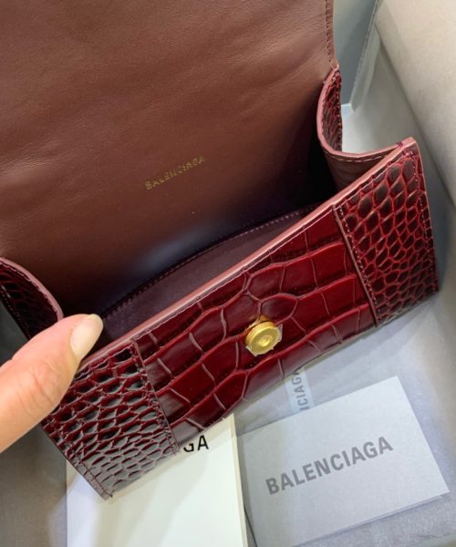 Balenciaga Hourglass XS Handbag In Dark Red, For Women, Women's Bags 7.4in/19cm
