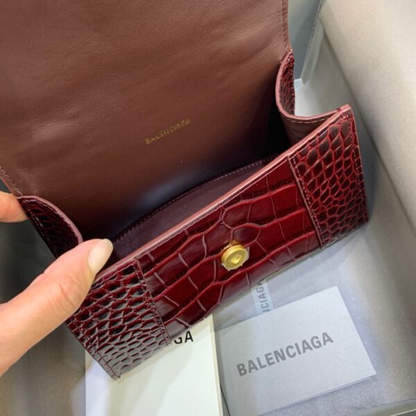 Balenciaga Hourglass XS Handbag In Dark Red, For Women, Women's Bags 7.4in/19cm