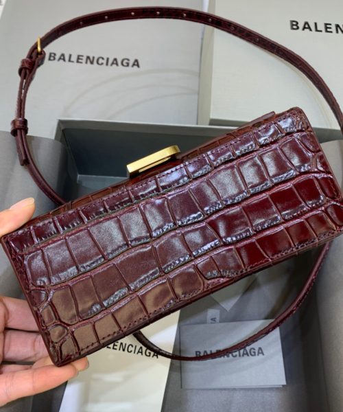Balenciaga Hourglass XS Handbag In Dark Red, For Women, Women's Bags 7.4in/19cm
