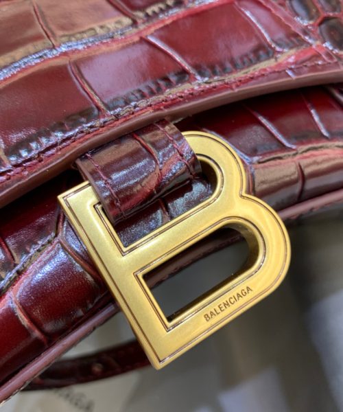 Balenciaga Hourglass XS Handbag In Dark Red, For Women, Women's Bags 7.4in/19cm