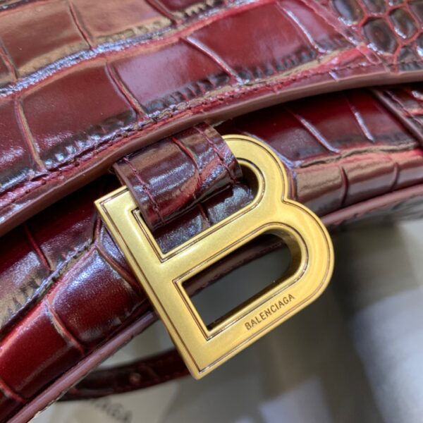 Balenciaga Hourglass XS Handbag In Dark Red, For Women, Women's Bags 7.4in/19cm