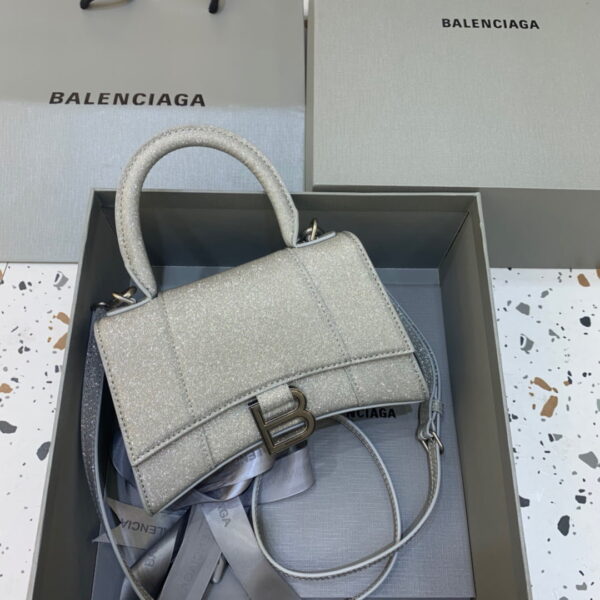 Balenciaga Hourglass XS Handbag In Grey, For Women, Women's Bags 7.4in/19cm 5928332102G1501