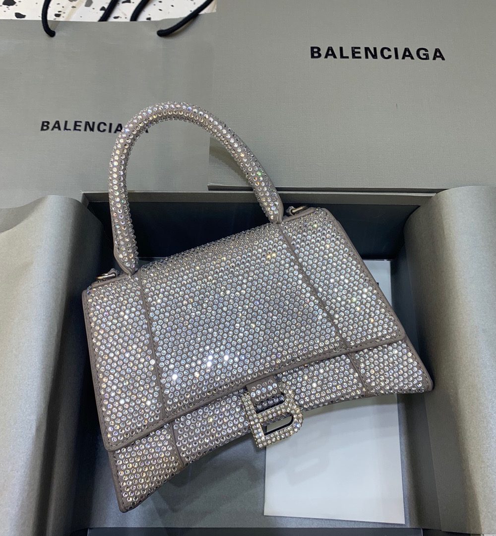 Balenciaga Hourglass XS Handbag In Grey, For Women, Women's Bags 7.4in/19cm 59283328D0Y1272