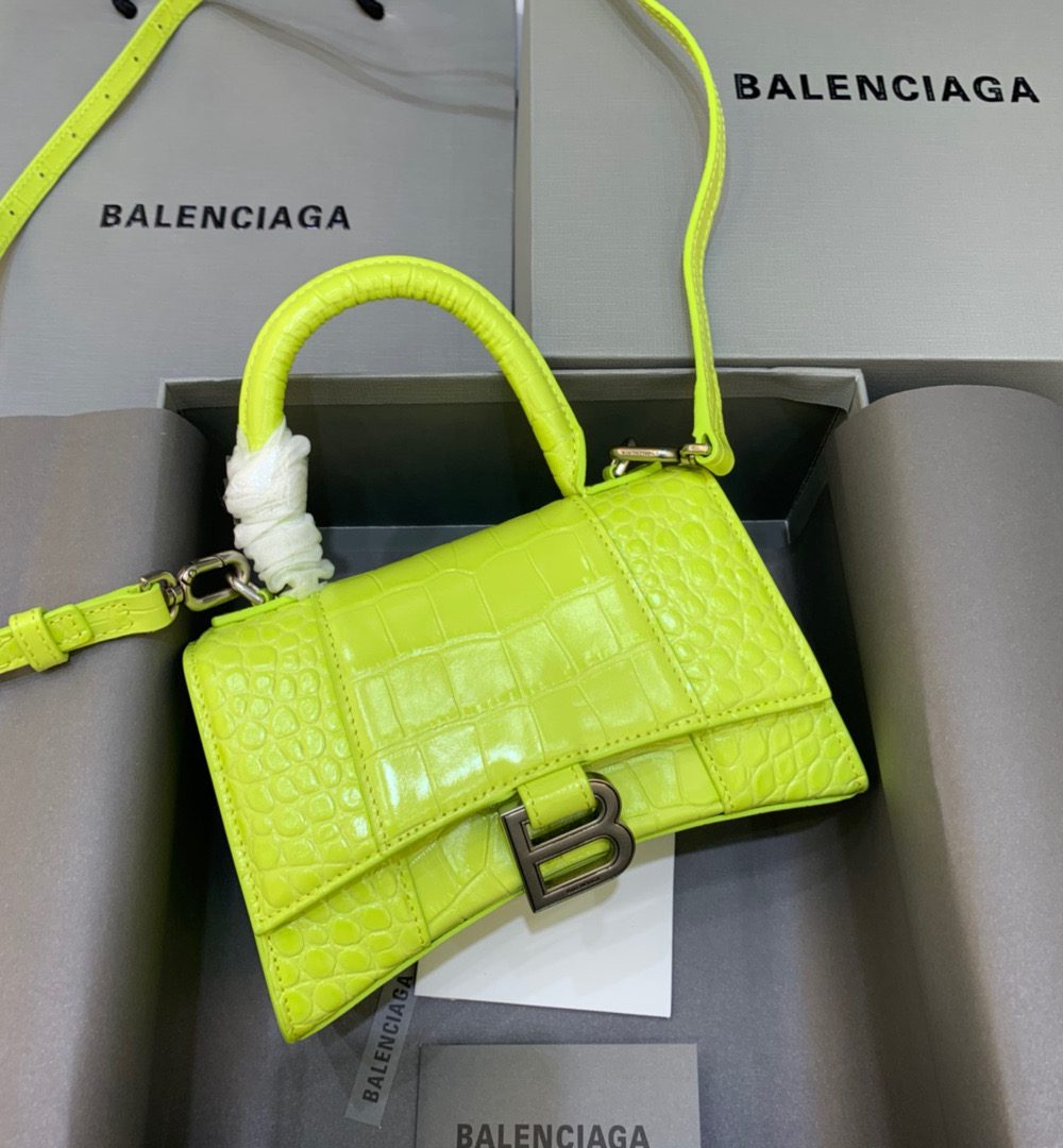 Balenciaga Hourglass XS Handbag In Light Green, For Women, Women's Bags 7.4in/19cm