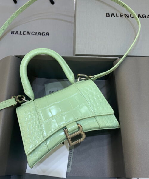 Balenciaga Hourglass XS Handbag In Light Green, For Women, Women's Bags 7.4in/19cm