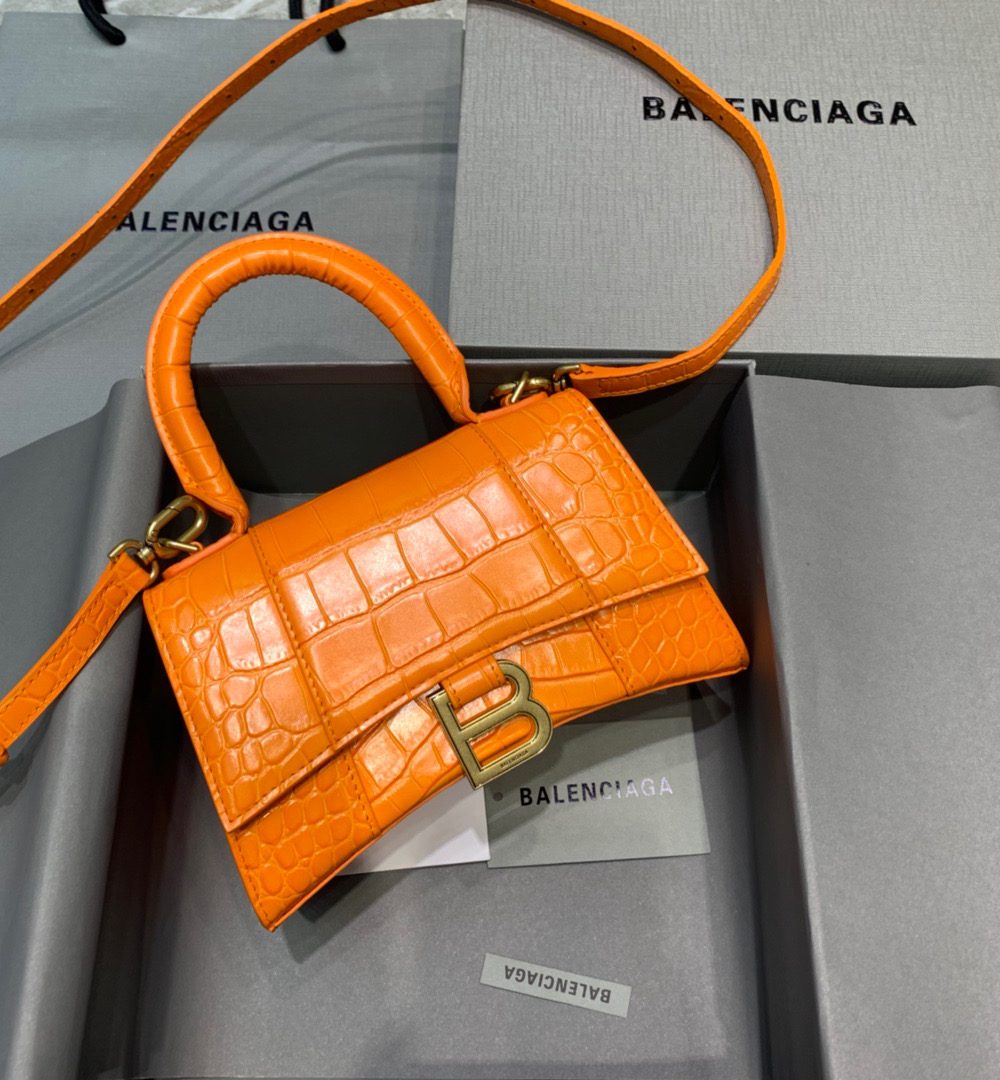 Balenciaga Hourglass XS Handbag In Orange, For Women, Women's Bags 7.4in/19cm
