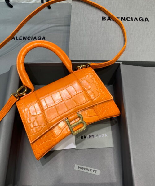 Balenciaga Hourglass XS Handbag In Orange, For Women, Women's Bags 7.4in/19cm