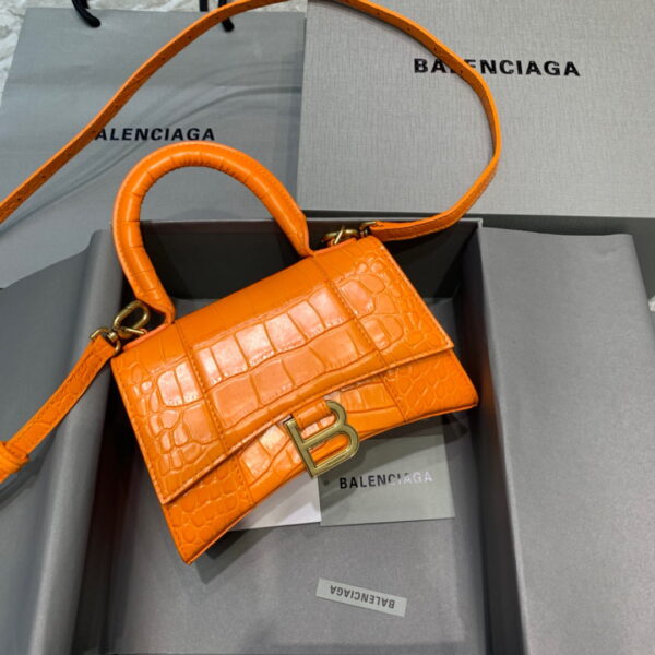 Balenciaga Hourglass XS Handbag In Orange, For Women, Women's Bags 7.4in/19cm