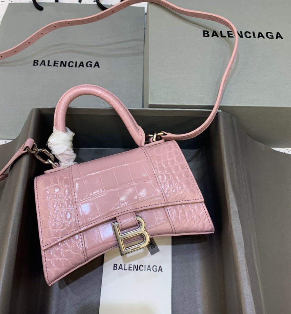 Balenciaga Hourglass XS Handbag In Pink, For Women, Women's Bags 7.4in/19cm